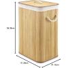 Whitmor Laundry Hamper with Rope Handles Bamboo, 12.25×16.25×23.375, Dark Stain(Natural Stain)