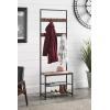 Whitmor Modern Industrial Entryway Coat Rack Hall Tree w/Shoe Storage, Rustic Brown