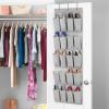 Whitmor Over The Door Shoe Shelves – 26 Sections – Crosshatch Gray(20 Pocket Dark Gray)