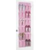 Whitmor Over The Door Shoe Shelves – 26 Sections – Crosshatch Gray(24 Pocket Pink)
