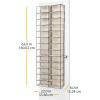 Whitmor Over The Door Shoe Shelves – 26 Sections – Crosshatch Gray(26 Pair Transparent & Beigie)