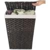 Whitmor Rattique Laundry Hamper with Lid and Removable Liner – Espresso(Espresso)
