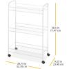 Whitmor Slim Rolling Household Cart – White 30.50 x 9.25 x 20.75(20.75″L x 9.25″W x 30.5″H)