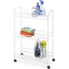 Whitmor Slim Rolling Household Cart – White 30.50 x 9.25 x 20.75(20.75″L x 9.25″W x 30.5″H)