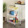 Whitmor Slim Rolling Household Cart – White 30.50 x 9.25 x 20.75(25.25″L x 13.5″W x 33.5″H)
