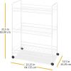Whitmor Slim Rolling Household Cart – White 30.50 x 9.25 x 20.75(25.25″L x 13.5″W x 33.5″H)