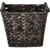Whitmor Split Rattique Waste Basket with Wood Handles – Gray(Driftwood)