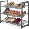 Whitmor Steel Mesh 3-Tier Shoe Rack, Gunmetal Gray(3-tier gunmetal Grey)