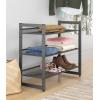 Whitmor Steel Mesh 3-Tier Shoe Rack, Gunmetal Gray(3-tier gunmetal Grey)