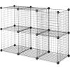 Whitmor Storage Cubes – Stackable Interlocking Wire Shelves – 14.25″D x 14.5″W x 14.5″H – Black (Set of 6)