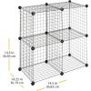 Whitmor Storage Cubes – Stackable Interlocking Wire Shelves -Black (Set of 4)(Black)