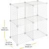 Whitmor Storage Cubes – Stackable Interlocking Wire Shelves -Black (Set of 4)(White)