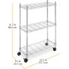 Whitmor Supreme 5 Tier Adjustable Shelving – 500 Pound Weight Capacity Per Shelf – Leveling Feet(3-tier  23″l X 9″w X 32″h (With Wheels))