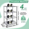 Whitmor Supreme 5 Tier Adjustable Shelving – 500 Pound Weight Capacity Per Shelf – Leveling Feet(4-tier  24″l X 14″w X 47″h (With Wheels))