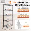 Whitmor Supreme 5 Tier Adjustable Shelving – 500 Pound Weight Capacity Per Shelf – Leveling Feet(5-tier  18″l X 12″w X 50″h)