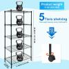 Whitmor Supreme 5 Tier Adjustable Shelving – 500 Pound Weight Capacity Per Shelf – Leveling Feet(5-tier  21″l X 12″w X 54″h (With Wheels))