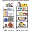 Whitmor Supreme 5 Tier Adjustable Shelving – 500 Pound Weight Capacity Per Shelf – Leveling Feet(5-tier  30.1″l X 14.2″w X 60″h)