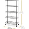 Whitmor Supreme 5 Tier Adjustable Shelving – 500 Pound Weight Capacity Per Shelf – Leveling Feet(5-tier  30.1″l X 14.2″w X 60″h)