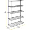Whitmor Supreme 5 Tier Adjustable Shelving – 500 Pound Weight Capacity Per Shelf – Leveling Feet(Black)