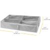 Whitmor Underbed Boot Bag, 4 Section, White(Grey)