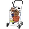 Whitmor Utility Shopping Cart – Durable Folding Design for Easy Storage, Model Number: 6250-4997-2-SIOC(11″L x 13.25″W x 34.25″H  Gray)