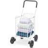 Whitmor Utility Shopping Cart – Durable Folding Design for Easy Storage, Model Number: 6250-4997-2-SIOC(19.5″L x 18.5″W x 34.5″H  White)