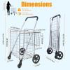 Whitmor Utility Shopping Cart – Durable Folding Design for Easy Storage, Model Number: 6250-4997-2-SIOC(21.29″L x 21.65″W x 36.2″H  Sliver)