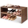 Whitmor Wood Stackable 2-Shelf Shoe Rack, 24 INCH, Espresso(Brown)