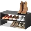 Whitmor Wood Stackable 2-Shelf Shoe Rack, 24 INCH, Espresso(Espresso)