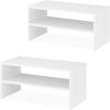 Whitmor Wood Stackable 2-Shelf Shoe Rack, 24 INCH, Espresso(White)