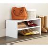 Whitmor Wood Stackable 2-Shelf Shoe Rack, 24 INCH, Espresso(White)