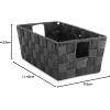 Whitmor Woven Strap Shelf Storage Tote Basket – Java 13 by 15 by 5″(Black)