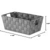 Whitmor Woven Strap Shelf Storage Tote Basket – Java 13 by 15 by 5″(Savvy Gray)