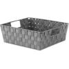 Whitmor Woven Strap Shelf Storage Tote Basket – Java 13 by 15 by 5″(Savvy Gray)