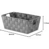 Whitmor Woven Strap Shelf Storage Tote Basket – Java 13 by 15 by 5″(Savvy Gray)