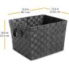 Whitmor Woven Strap Storage Tote Basket – Espresso , Large(Black)