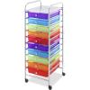 Whitmor 10 Drawer – Rolling Craft Organizer Cart – Chrome 15.25×13.50×35.25(10 Drawer)