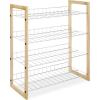 Whitmor 10 Tier Shoe Tower, 50 Pair, Chrome(4-tier natural Wood and Chrome)