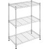 Whitmor 3 Tier Shelving Unit, Metal Storage Shelves, Adjustable Heavy Duty Shelf with Wheels , 400 lbs Capacity per Shelf, 1200 lbs Total for Home, Garage, Workshop, 23″L x 13″W x 30″H, Chrome(3-TIER  23″L x 13″W x 30″H)