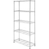 Whitmor 3 Tier Shelving Unit, Metal Storage Shelves, Adjustable Heavy Duty Shelf with Wheels , 400 lbs Capacity per Shelf, 1200 lbs Total for Home, Garage, Workshop, 23″L x 13″W x 30″H, Chrome(5 Tier  36″L x 14″W x 72″H)