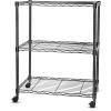 Whitmor 3 Tier Shelving Unit, Metal Storage Shelves, Adjustable Heavy Duty Shelf with Wheels , 400 lbs Capacity per Shelf, 1200 lbs Total for Home, Garage, Workshop, 23″L x 13″W x 30″H, Chrome(3-TIER  24″L x 14″W x 31″H (With Wheels))
