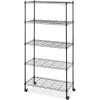Whitmor 3 Tier Shelving Unit, Metal Storage Shelves, Adjustable Heavy Duty Shelf with Wheels , 400 lbs Capacity per Shelf, 1200 lbs Total for Home, Garage, Workshop, 23″L x 13″W x 30″H, Chrome(5-TIER  30.1″L x 14.2″W x 60″H)