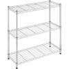 Whitmor 3 Tier Shelving Unit, Metal Storage Shelves, Adjustable Heavy Duty Shelf with Wheels , 400 lbs Capacity per Shelf, 1200 lbs Total for Home, Garage, Workshop, 23″L x 13″W x 30″H, Chrome(3-TIER  36″L x 14″W x 36″H)