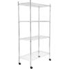 Whitmor 3-Wire Shelving Unit, Metal Storage Shelves, Easy Assembly Home Organizer for Pantry, Kitchen, Garage, Plant(4-tier  36″l X 14″w X 54″h (With Wheels))