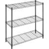 Whitmor 3-Wire Shelving Unit, Metal Storage Shelves, Easy Assembly Home Organizer for Pantry, Kitchen, Garage, Plant(Black)