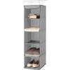 Whitmor 5 Section Closet Organizer – Hanging Shelves with Sturdy Metal Frame(Grey)