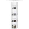 Whitmor 5 Section Closet Organizer – Hanging Shelves with Sturdy Metal Frame(Transparent & White)