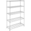 Whitmor 5 Tier Heavy Duty Shelving Unit, Metal Storage Shelves, 500 lbs Capacity per Shelf, Max 2500 lbs total, Easy Assembly Home Organizer for Pantry, Garage, Plant, 48″L x 18″W x 74″H(Chrome)