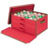 Whitmor 6129-5340 Ornament Storage, 64 compartments, Red(Red)
