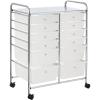Whitmor Chrome and Plastic 12-Drawer Storage Cart